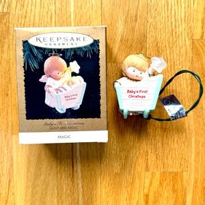 Hallmark Keepsake Ornament Baby’s First Christmas 1996 Magic with Light & Music